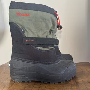 Columbia Waterproof Snow Mud Rain Boots Youth 3 Black Green Insulated Outdoor